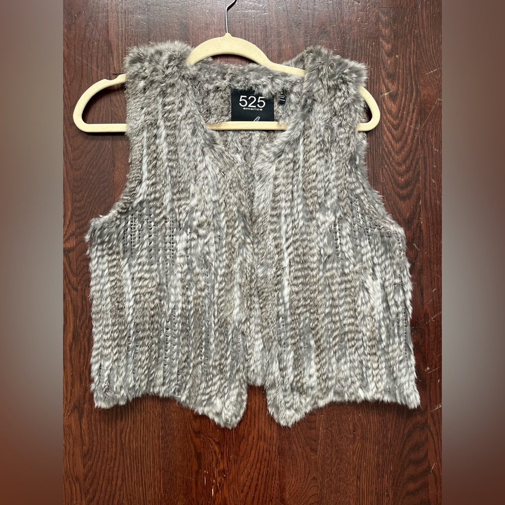 Grey Rabbit fur vest